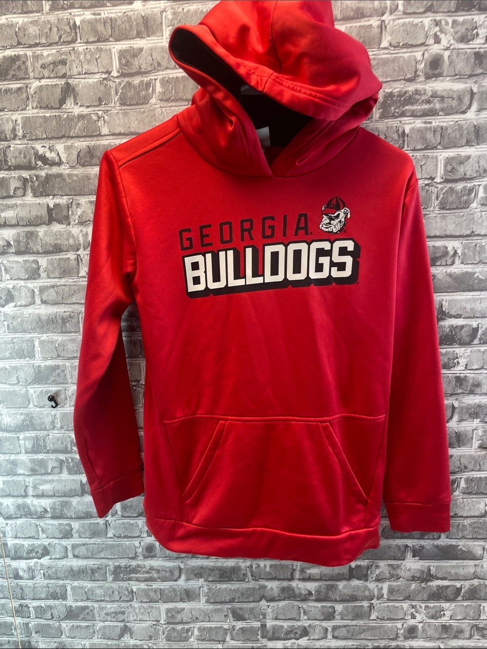Champion‎ Red Hooded Athletic Pullover